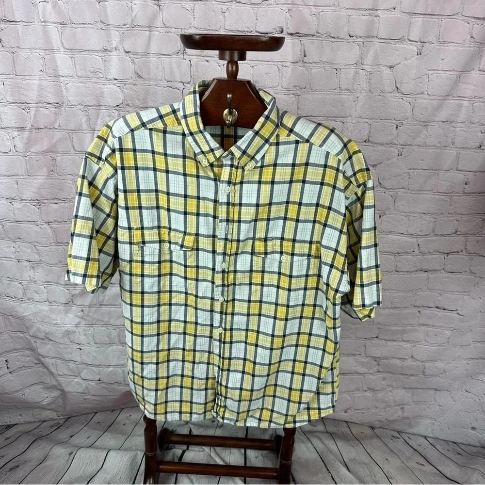 panhandle slim plaid short sleeve western cotton short sleeve XL